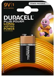 Bateria Duracell Alkal.  9V  6LR61