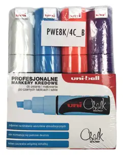 Marker/Pisak Kredowy Zestaw 4 kol.UNIPWE-8K/4c