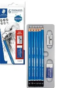 Zestaw ołówków 6szt z gumką i temp. Lumograph