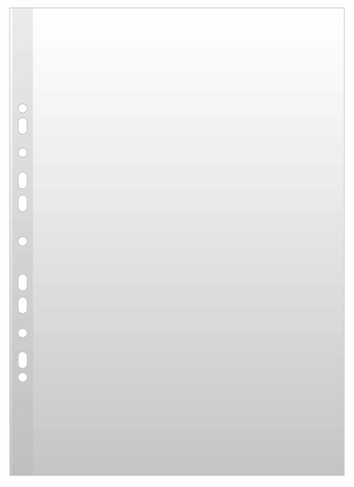 Obwoluta A3 wkład do segregat. 25szt Koszulki na dokumenty, w rozmiarze A3, wykonane z gładkiej, ekologicznej folii polipropylenowej. Specjalnie wzmocniony brzeg groszkowy. Kolor: przeźroczysty.