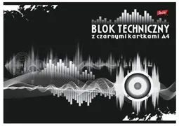 Blok techniczny A4 z czarnymi kartkami, 10 kartek, format A4, opakowanie Unipap