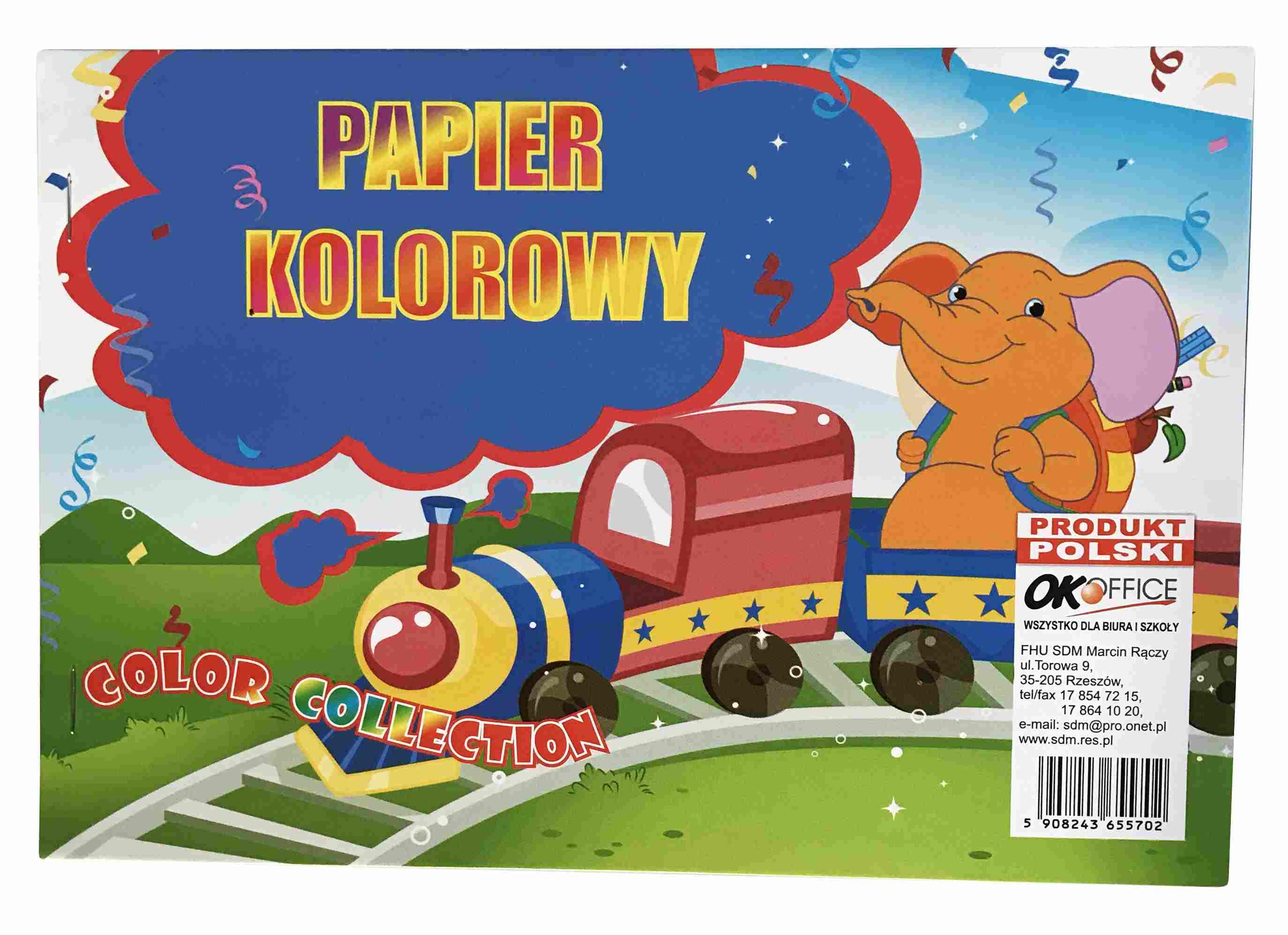 Papier kolorowy w formacie A5. Ilość kartek: 8.