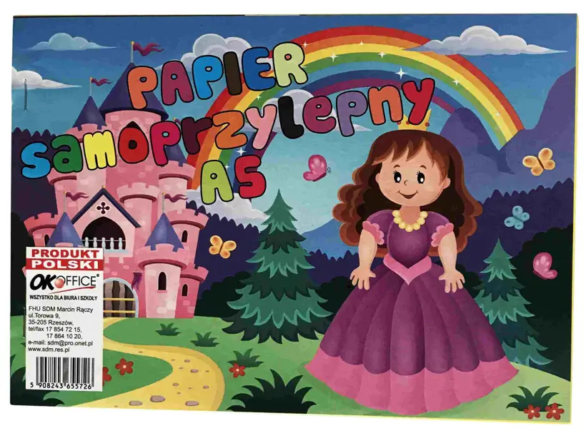 Papier samoprzylepny w formacie A5. Ilość kartek: 8.