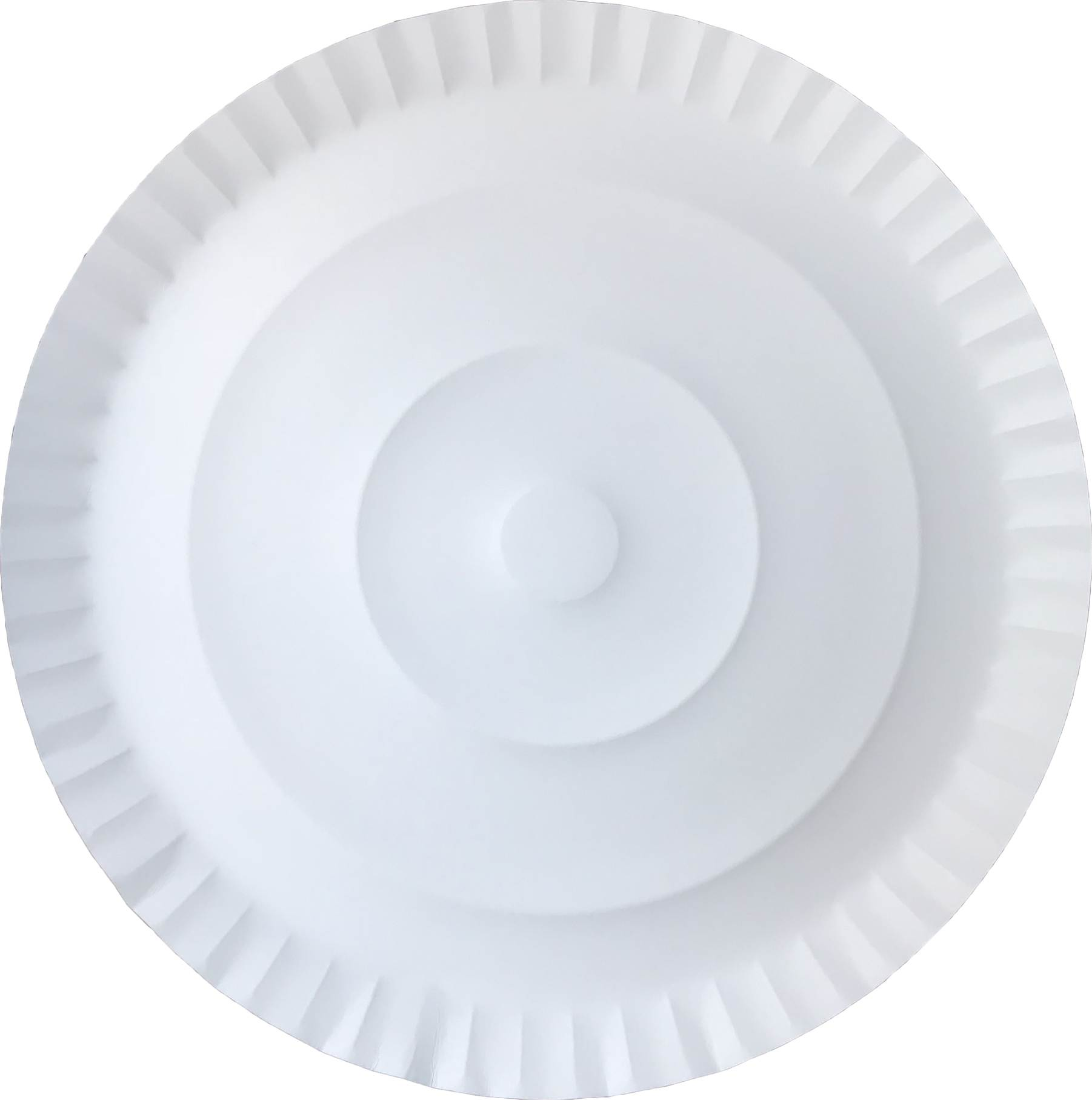 Talerz papierowy biały 42cm z falowanym brzegiem, 100 sztuk w opakowaniu.