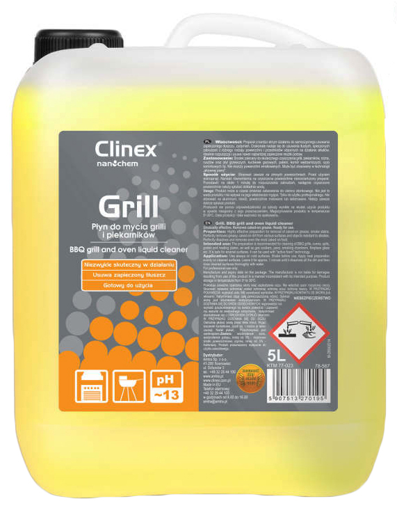 Płyn do mycia grilla CLINEX Grill 5L żółty w kanisterze z uchwytem