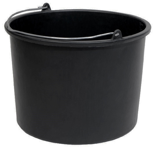 Wiadro budowlane w kolorze czarnym, zostało wykonane z wysokiej jakości tworzywa sztucznego. Wyposażone zostało w solidny uchwyt wykonany z drutu stalowego. Wiadro znajduje szerokie zastosowanie w pracach remontowo-budowlanych oraz gospodarstwach domow...