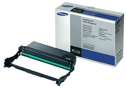 Bęben do Samsung MLT-R 116 L z zielonym modułem światłoczułym i opakowaniem produktu.