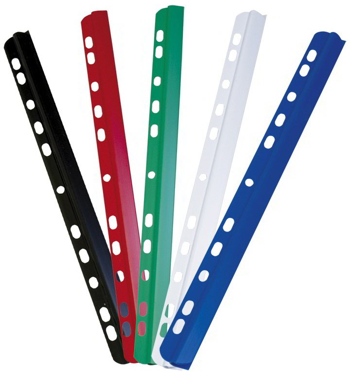 Listwa-Zacisk 6mm na 60 kart. z europerf7898001PL-04 Listwa zaciskowa 6mm z europerforacja, grzbiet wsuwany, pozwalają na oprawę dokumentów o maksymalnej ilości 60 kartek, w formacie A4, można używać je kilkakrotnie. Listwy nie rysują okładek chroniących dokumentów.