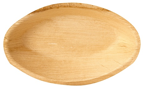Liść palmowy talerz owalny 18x11,5 cm, opakowanie 25 sztuk, biodegradowalny i kompostowalny