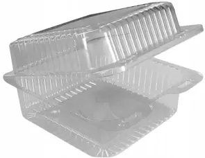 Pojemnik CUKIERNICZY PET K-9 1szt 12/12/5,5 Prostokątny pojemnik wykonany z przeźroczystego tworzywa, idealny do transportu, przechowywania owoców itp. Dzięki zamykanej pokrywce zawartość jest lepiej chroniona przed uszkodzeniami, dłużej zachowuje świeżość. Cena za 10szt. pojemnika. Opakowanie z...