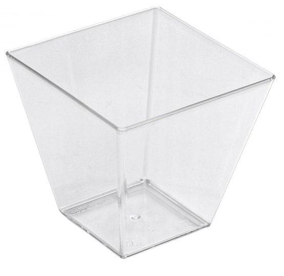 Kubek plastikowy PS transparentny trapezoidal 200ml do deserów i przekąsek