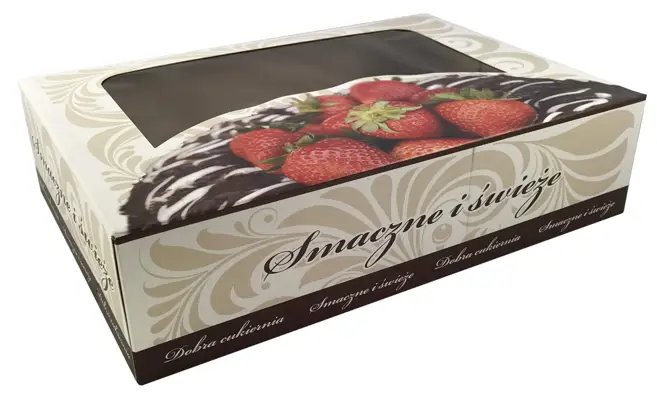 Karton na tort 31/22/8 jednoczęśc. 1szt ORNAMENT / OKNO