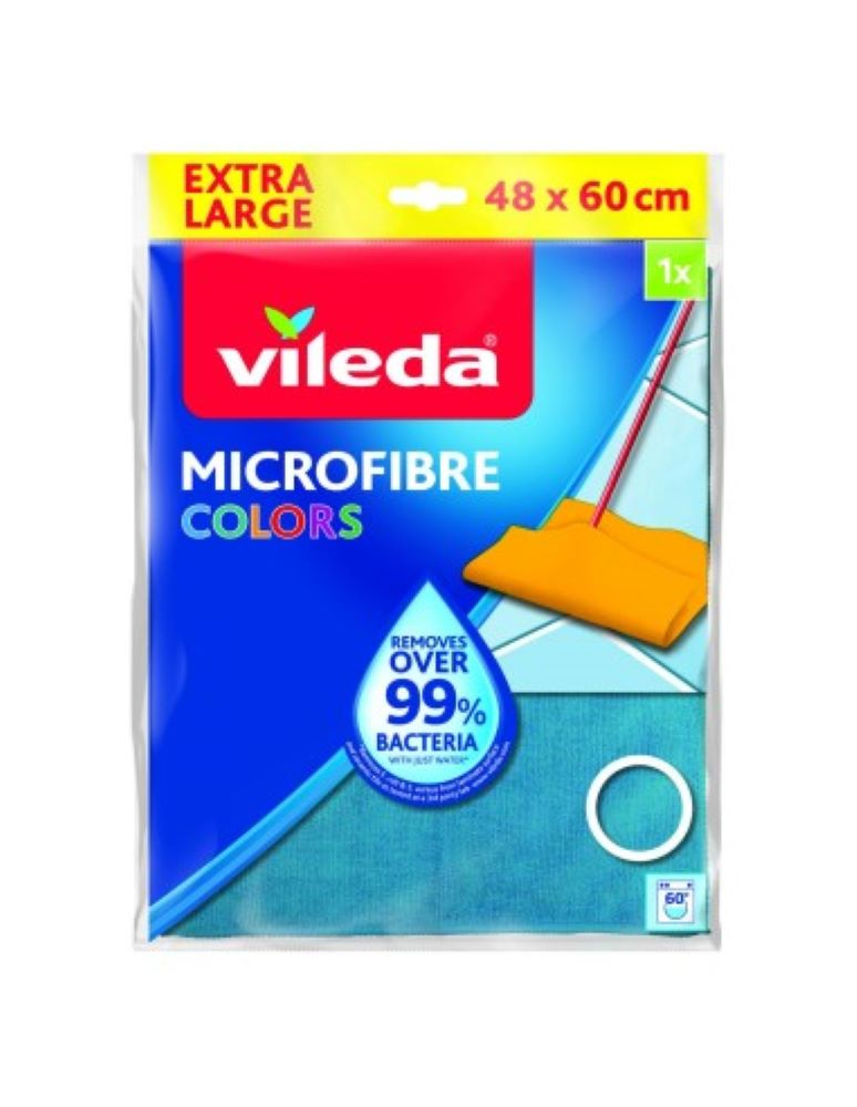 Ścierka Vileda do podłóg 1szt 50x59 cm NIEBIESKA Trwała i chłonna niebieska ścierka do każdego rodzaju podłóg twardych. Świetnie radzi sobie z usuwaniem brudu. Należy do bardzo mocnych i trwałych ścierek, dlatego jest niezbędna w gastronomii, hotelarstwie, obiektach biurowych. To wysokiej klasy produ...