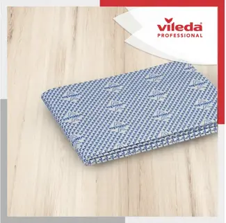 Ścierka Vileda do podłóg niebiesko-biała 50x59 cm z geometrycznym wzorem