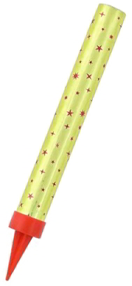 Świeczka-fontanna Party 12cm złota z czerwoną podstawką, do użytku na torcie