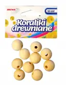 Koraliki drewniane naturalne 18mm kolor naturalny drewna z otworami do nawlekania.