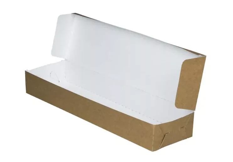 Karton na zapiekankę kraft 35cm 100 sztuk z białym wnętrzem, wymiary 35x9,5x4cm
