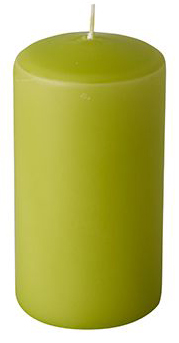 Świeca pieńkowa kiwi 6cm średnicy 11cm wysokości, 1 sztuka