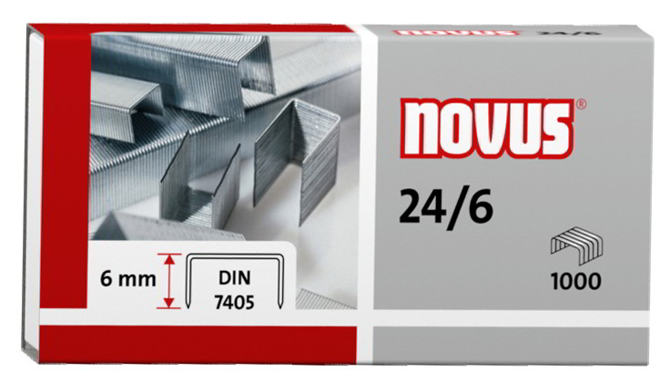 Zszywki biurowe 24/6 NOVUS miedziowane 6mm DIN 7405 opakowanie 1000 sztuk