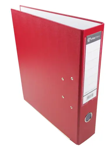 Segregator A4 70 mm matowy czerwony Interdruk z wymienną etykietą grzbietową