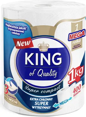 Ręcznik celuloza 3war. Maxi 1kg=80m KING OF QUALITY 400 listków