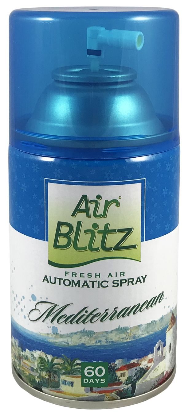 Odświeżacz KALA Air Blitz 260ml Mediterranean puszka niebieska z automatycznym rozpylaczem