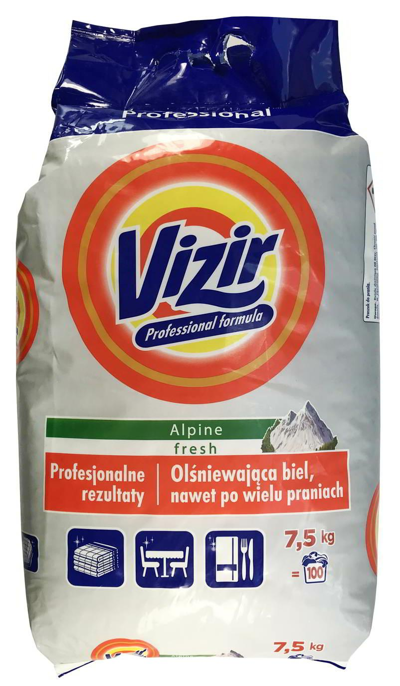 Proszek do prania VIZIR 7,5kg- 100 prań REGULAR DO BIAŁEGO Proszek Vizir do prania białych tkanin. Jego duże ekonomiczne opakowanie starcza na 100 prań. Vizir bez problemu usuwa najtrudniejsze plamy. Nie zawiera wybielaczy dlatego jest bezpieczny dla kolorów ubrań. Chroni kolor przed blaknięciem, a tkaninę prz...