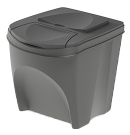 Kosz na śmieci SORTIBOX 25L Modułowy kolor szary kamienny Kosz na śmieci SORTIBOX 25L modułowy szary kamienny z pokrywą