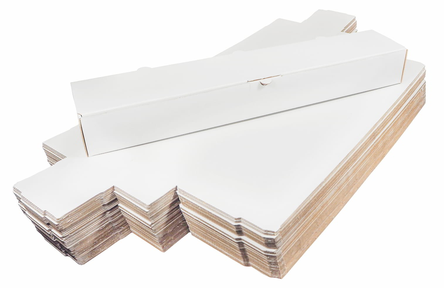Karton na zapiekankę 50x9x6 cm, opakowanie 50 sztuk, papierowy biały z brązowym falowaniem