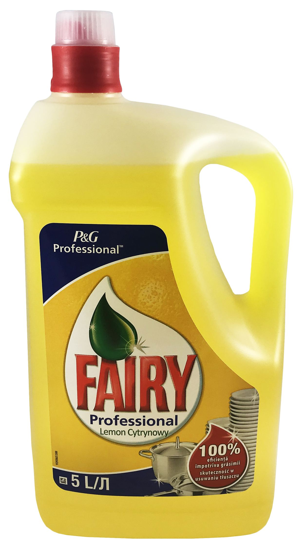 Fairy Płyn do naczyń Cytrynowy 5L Płyn do mycia naczyń Fairy Lemon bez problemu rozpuszcza tłuszcz nawet w chłodnej wodzie, poradzi sobie z zastygłym tłuszczem w trudno dostępnych miejscach. Zapewni czystość i połysk talerzom, rondlom, patelniom, porcelanie, kieliszkom i sztućcom. Jes...