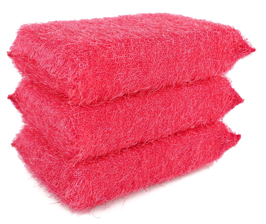 Zmywak kuchenny do teflonu ŻYŁKOWY 1szt czerwony Wytrzymały zmywak kuchenny, wykonany z żyłki. Idealnie sprawdza się podczas usuwania ciężkich zabrudzeń z teflonu i innych delikatnych powierzchni, a także podczas szorowania przypalonych i intensywnie zabrudzonych garnków i patelni.