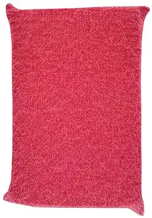 Zmywak kuchenny do teflonu ŻYŁKOWY 1szt czerwony Wytrzymały zmywak kuchenny, wykonany z żyłki. Idealnie sprawdza się podczas usuwania ciężkich zabrudzeń z teflonu i innych delikatnych powierzchni, a także podczas szorowania przypalonych i intensywnie zabrudzonych garnków i patelni.