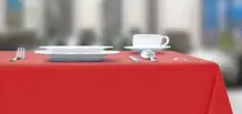 Obrus papierowy na rolce czerwony 1,2 x 6m z wytłoczeniem damaszkowym na stole