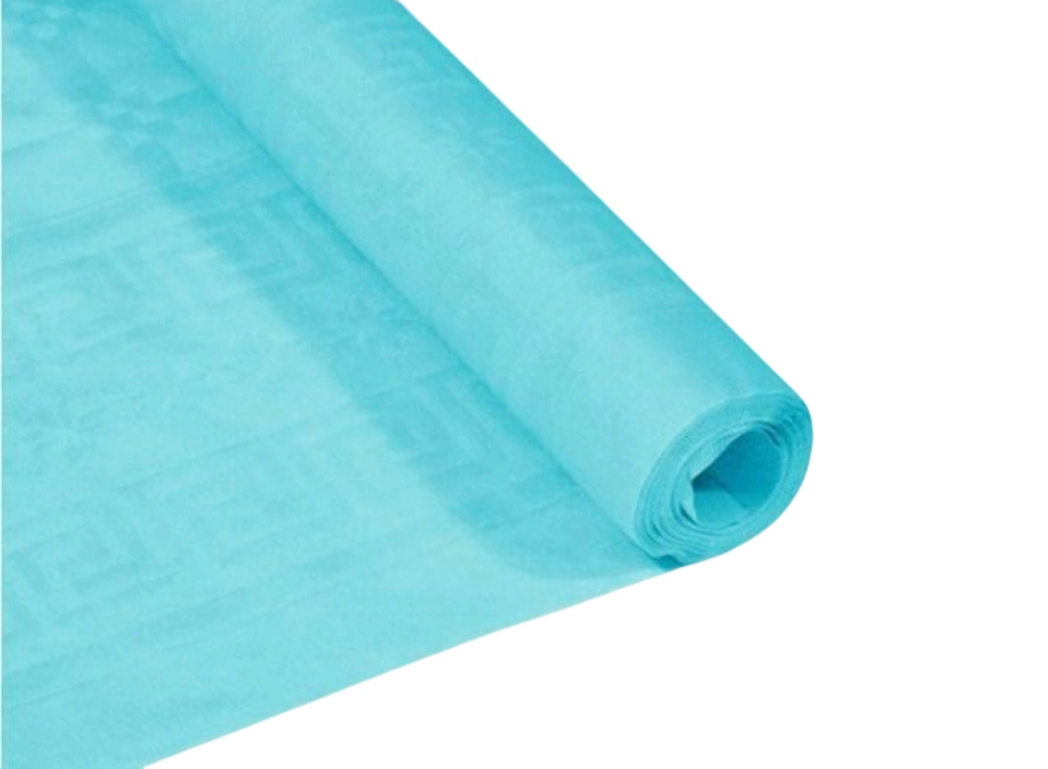 Obrus papierowy błękitny na rolce z wytłoczeniem damaszkowym, wymiary 1,2x6m.