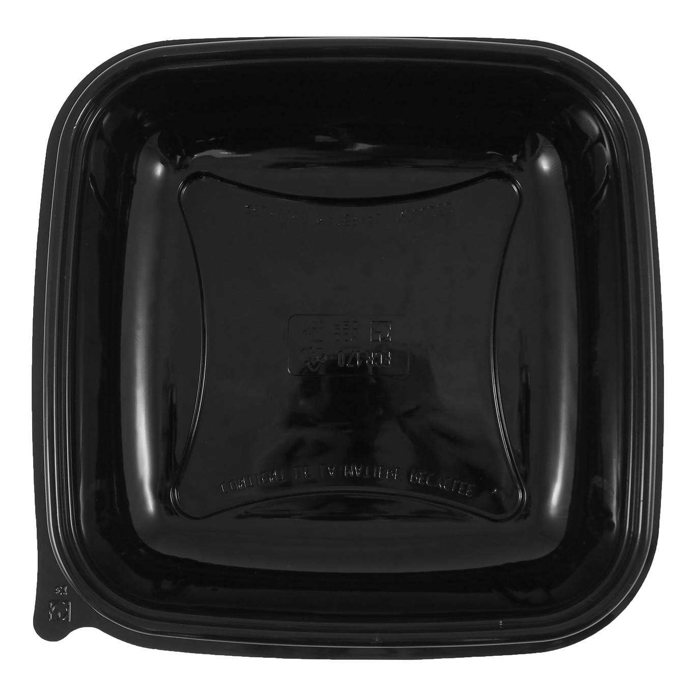 Pojemnik CRUDIPACK 500ml kwadrat 80szt RPET 160x160x56 POJ. CZARNY + POK. TRANSPARENT