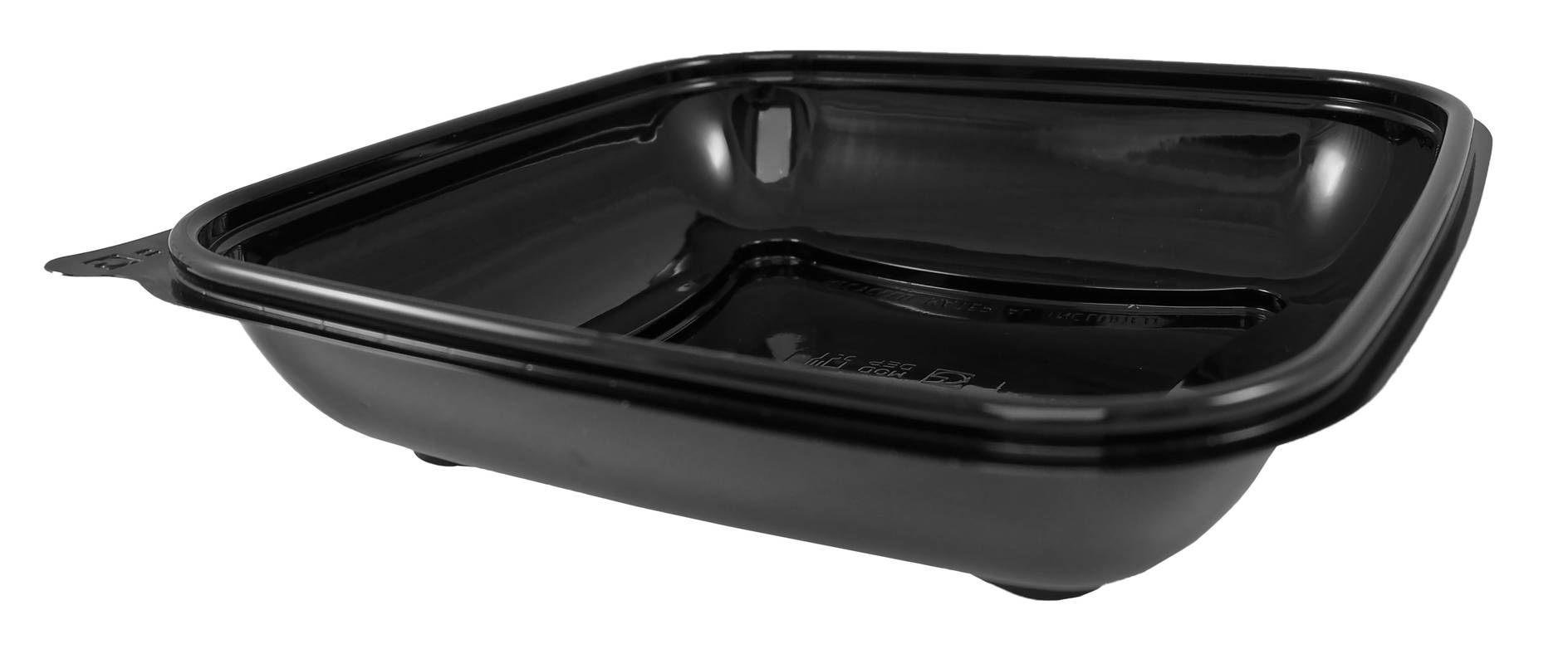 Pojemnik CRUDIPACK 500ml czarny kwadratowy RPET 160x160x56mm z przezroczystą pokrywką