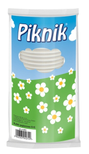 Piknik party kubek papierowy 200ml, opakowanie 6 sztuk, niebiesko-zielone z kwiatami