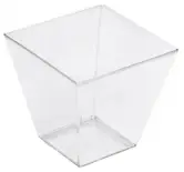 FINGERFOOD PS kubki 120ml 50szt kształt prostokątny 6x6x5,5cm Kubek fingerfood PS prostokątny 120ml przezroczysty do serwowania przekąsek
