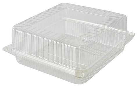 Pojemnik cukierniczy PET K-55 przezroczysty 2000ml z otwartą pokrywą, wymiary 20,3x19x8cm.