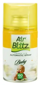 Air Blitz bardzo dobrej jakości odświeżacz powietrza 3w1 – nie tylko odświeża, ale i neutralizuje nieprzyjemne zapachy pozostawiając przyjemną nutę zapachową w twoim biurze i domu. Produkowane na rynek niemiecki. Zawiera 2-krotnie większe stężenie komp...