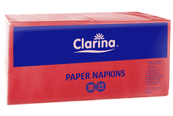 Serwetka papierowa Clarina 33x33 cm czerwona dwuwarstwowa 250 sztuk