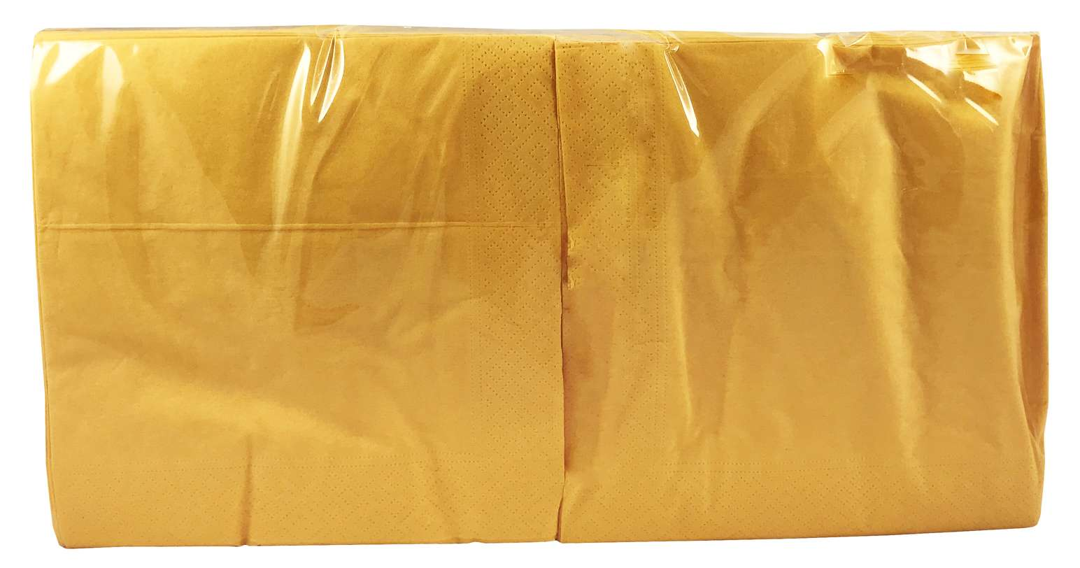 Dwuwarstwowe, żółte serwetki papierowe, wykonane z niezwykłą precyzją i starannością, są idealnym elementem dekoracyjnym. Wymiary: 33x33 cm. Ilość w opakowaniu: 250 szt.