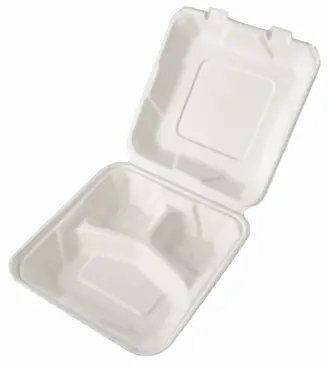 Pojemnik obiadowy z trzciny 3 częściowy 20,5/20,4/6,6cm 1100 ml