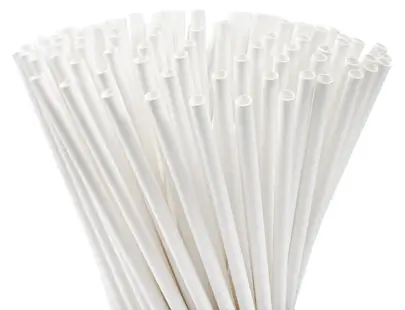 Słomka papierowa fi-6mm / 197mm 100szt BIAŁE