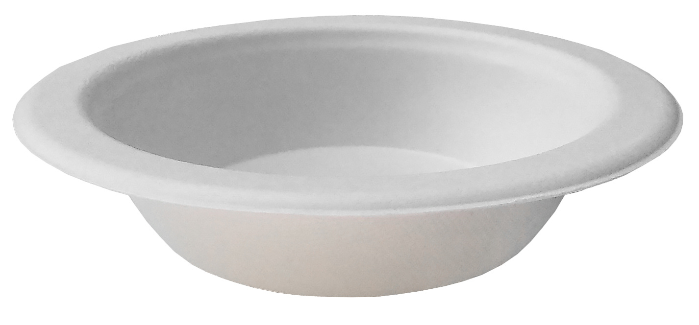 Talerz z trzciny cukrowej MISKA 480ml17,5x4cm Miska z trzciny cukrowej 480ml, biała, jednorazowa, średnicy 17,5cm i wysokości 4cm.