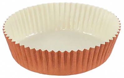 Foremka papierowa okrągła OPTIMA 90x30mm, kolor terracota, laminowana, odporna na tłuszcz.