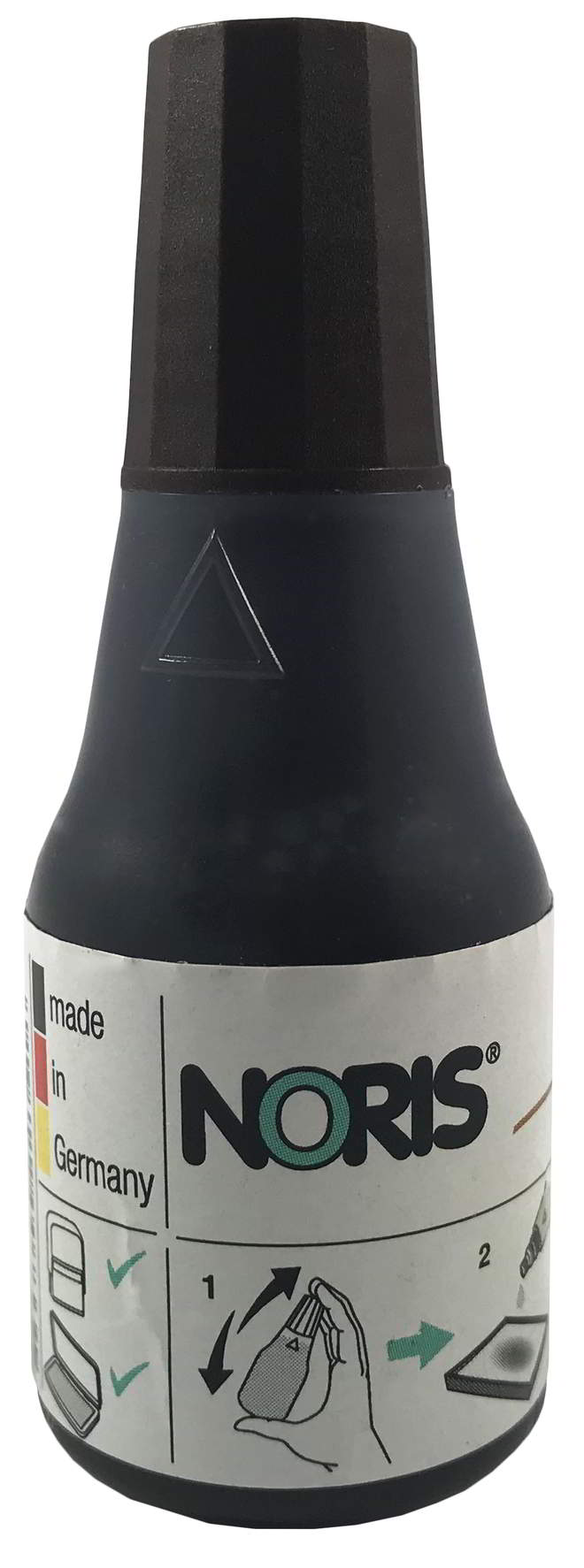 Tusz bezwodny/bezolejowy Noris, do stempli gumowych i fotopolimerowych. Pojemnik z aplikatorem ułatwiający nasączenie. Pojemność: 25ml. Kolory: biały, brązowy.
