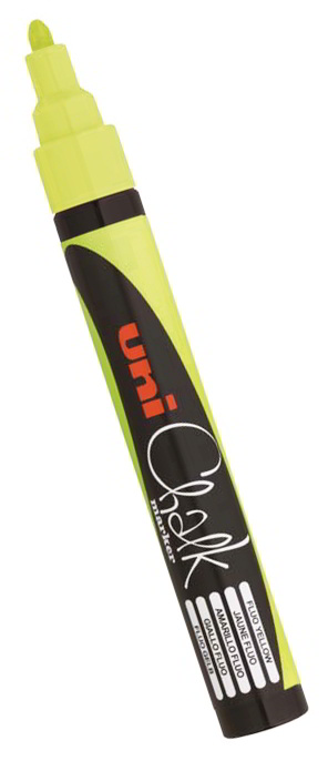 Marker z farbą kredową do pisania i malowania po czarnych tablicach i szkle. Odporny na działanie warunków atmosferycznych – głównie deszczu. Szerokie zastosowanie np. w restauracji, pubie, kwiaciarni, wypożyczalni samochodów, salonie piękności, saloni...