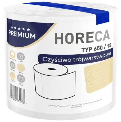 Ręcznik celuloza 3war. MEGA 1,88kg=160m HORECA TYP 650/18 klejone
