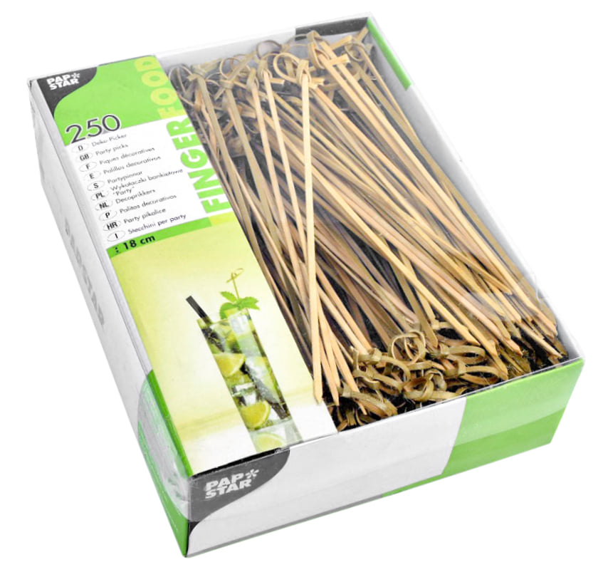 Dekoracyjne patyczki do żywności, doskonale urozmaicą podawane przystawki i potrawy.

Długość: 18cm. Opakowanie zawiera: 250 szt.